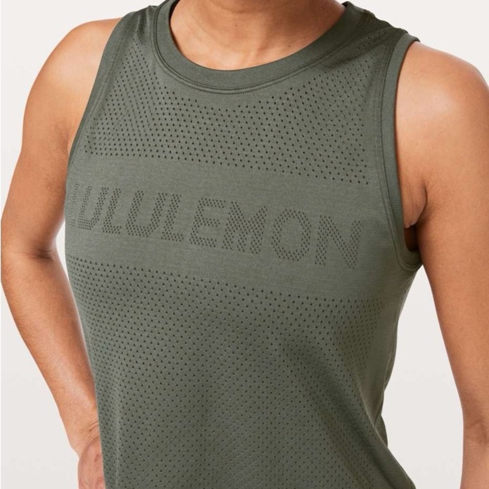 Lululemon Breeze By Muscle Crop Tank *lululemon - Grey Sage/Grey Sage SZ 8